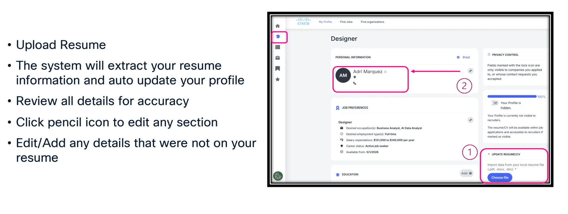 Customizing Your Profile