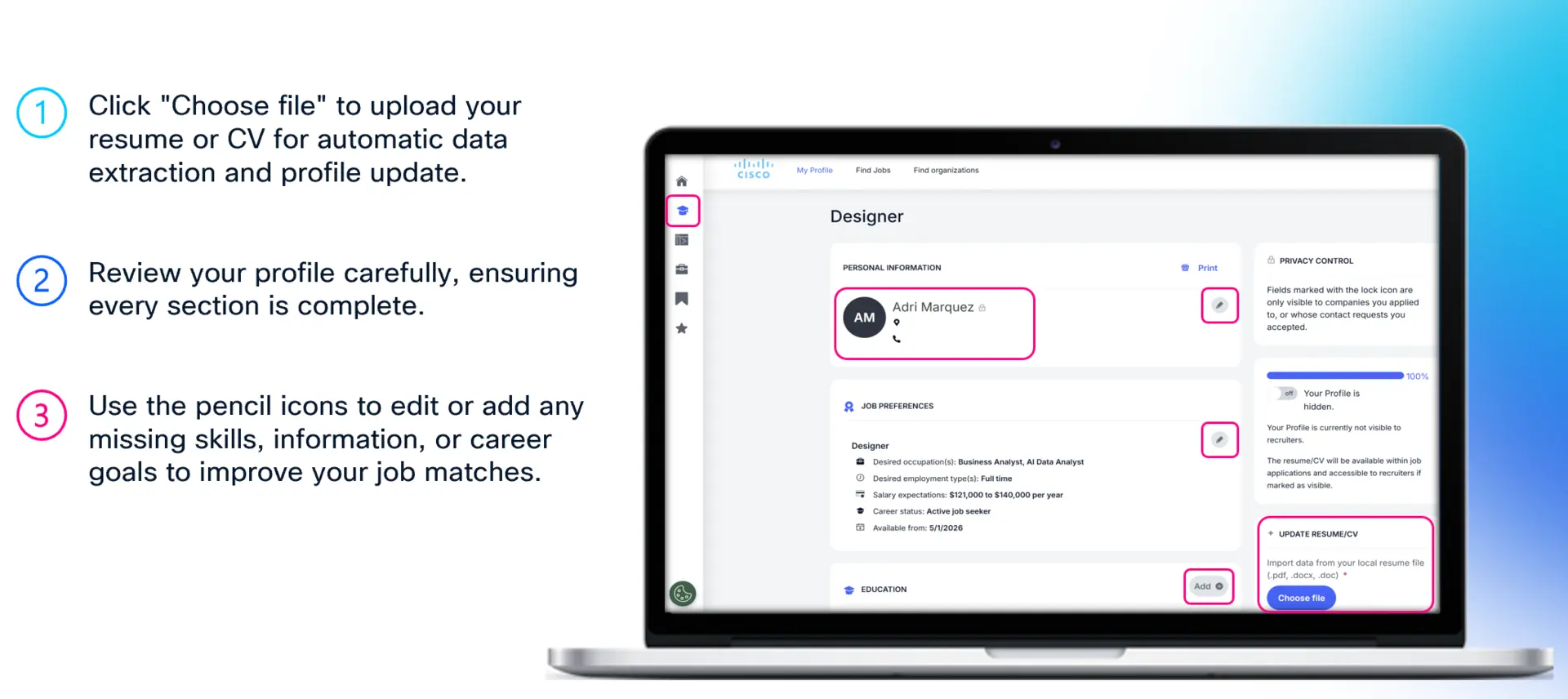 Customizing Your Profile