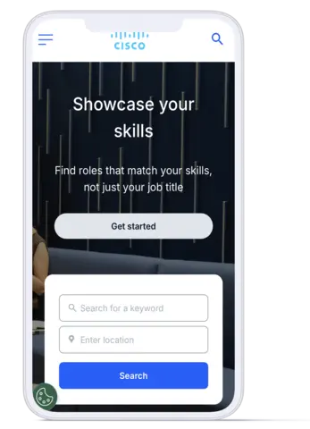 Talent Bridge Candidate landing page on mobile phone